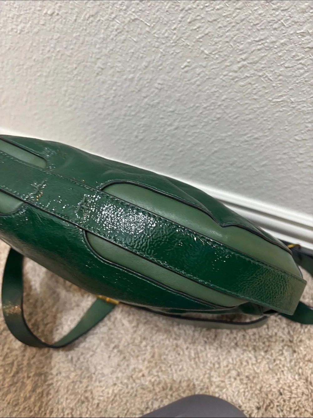 Tory Burch Gemini Link Green Patent Leather Crossbody Bag (circa 2016)